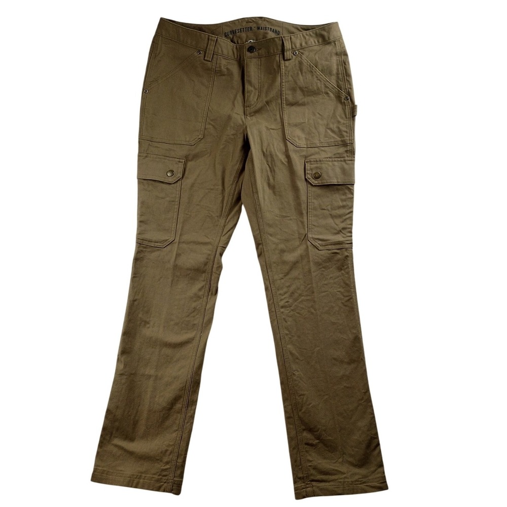 Duluth Trading Co Cargo Pant Women 10 34X31  Brown Curvesetter Waistband Utility